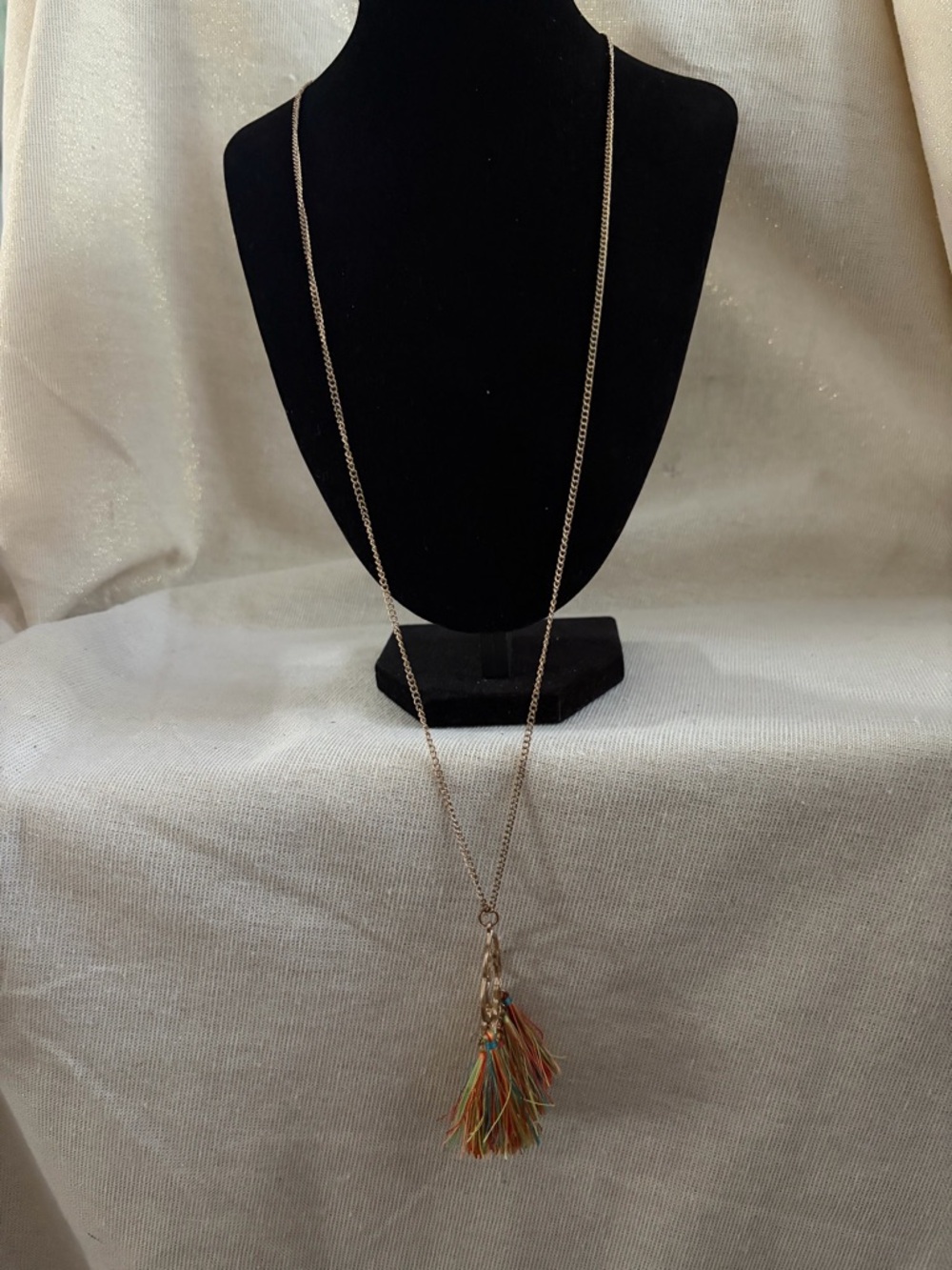 Delicate Multi-Color Tassel Pendant Necklace - Women Jewelry